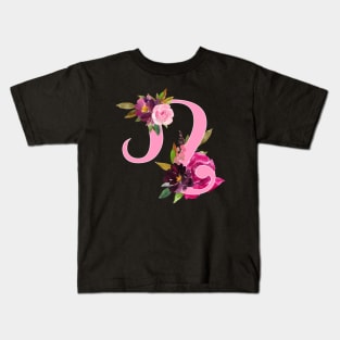 Leo Horoscope Zodiac Pink Flower Design Kids T-Shirt